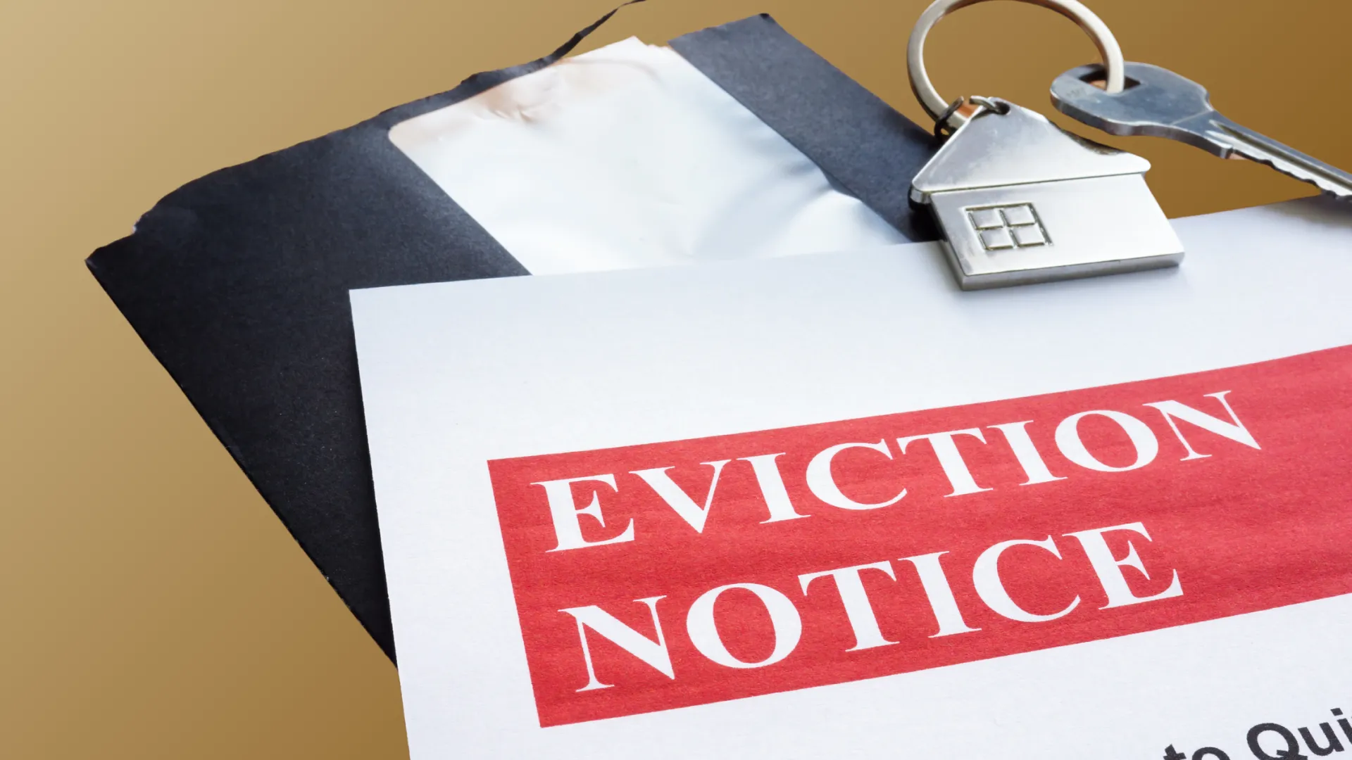 Piece of paper with Eviction Notice written on it