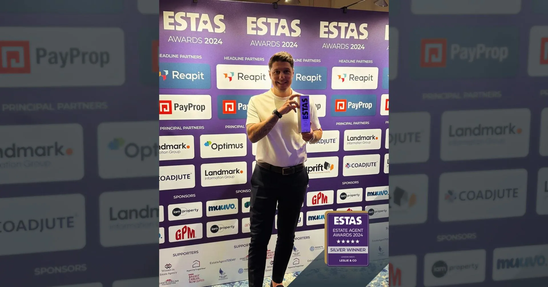 Leslie & Co wins award at the 21st ESTAS Awards, the most prestigious awards in the UK property sector