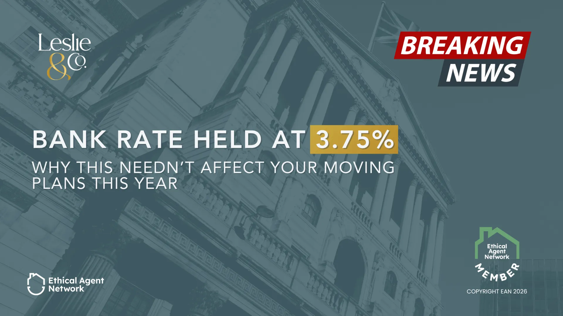 Breaking News: Bank Rate Held at 3.75%: Why This Needn’t Affect Your Moving Plans This Year