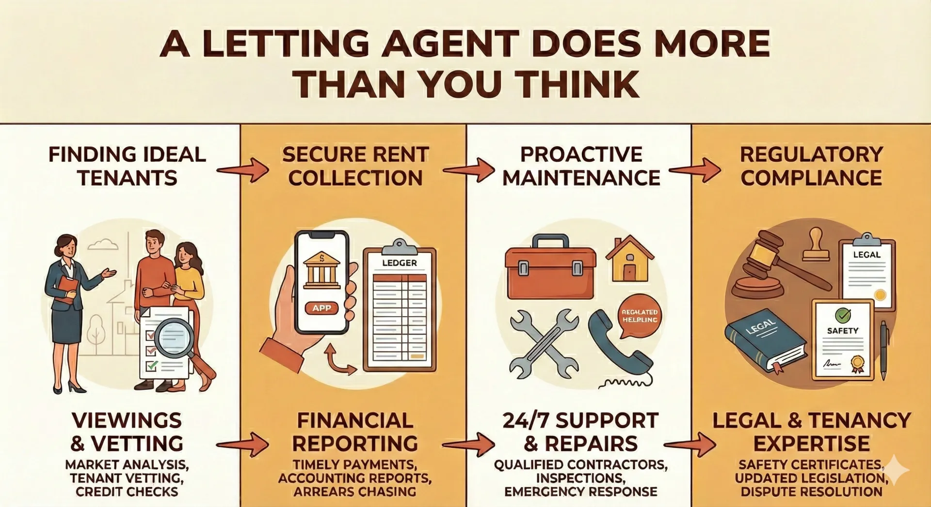 What do letting agents do for their monthly management fee?